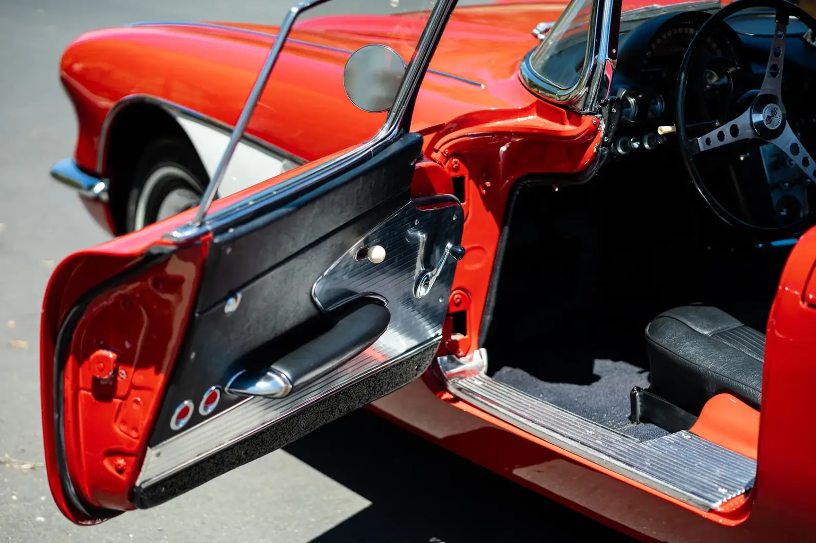Open door and black interior